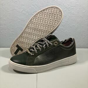 Ted Baker Pehrie Leather Women's Sneakers Olive Green